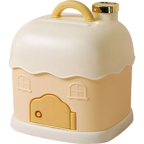 Tirelire Cochon Multifonctionnelle Design Cartoon Grande Capacité Plastique Léger Portable Décoration Intérieure Jaune Crème (1/5)