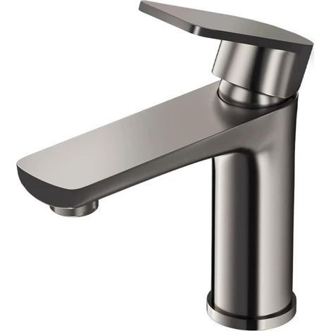 Chrome basin tap, two-way bathroom tap, stainless steel basin tap - anthracite grey (1/5)