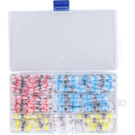 Connecteurs de fil à souder, 200 pièces, câble thermorétractable, épissure bout à bout, étanche, isolé, rapport 2:1