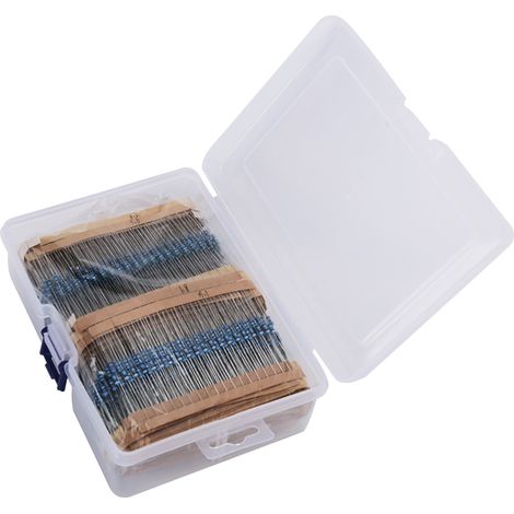 Kit de 2600 résistances, 130 valeurs de résistance, 1/4 W, 1 %, à couche métallique, petites résistances durables, accessoires électroniques (1/5)