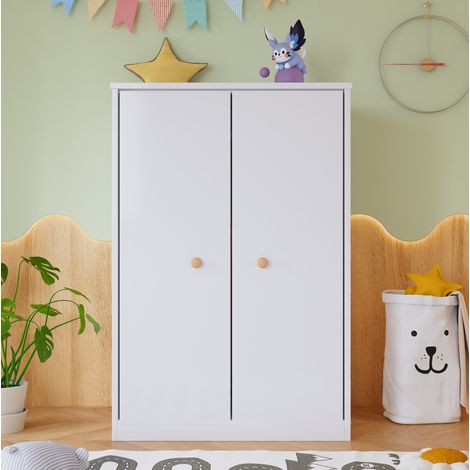 Armario compacto con barra y dos puertas blanco hogar OKMYHOME (1/5)