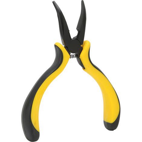 Pince à bijoux de haute précision, poignée ergonomique, bec coudé de 12,7 cm (5 pouces), idéale pour les bijouteries et les horlogeries, et le bricolage. (1/5)