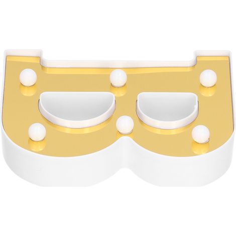 Lumière décorative dorée en forme de B, alphabet lumineux design pour bar, club, fête, décoration maison, blanc chaud, lampe de signe moderne. (1/5)