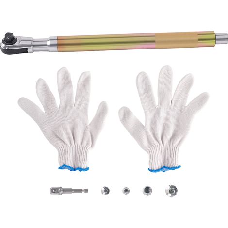 1/2in Offset Wrench 43cm Carbon Steel Extension Socket Adapter Joint Set (1/5)