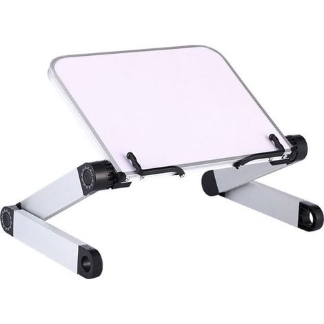Soporte ajustable para portátil, Soporte ajustable libros, Soporte lectura multifuncional, Soporte plegable, Altura ajustable 4 26 cm, Blanco (1/5)