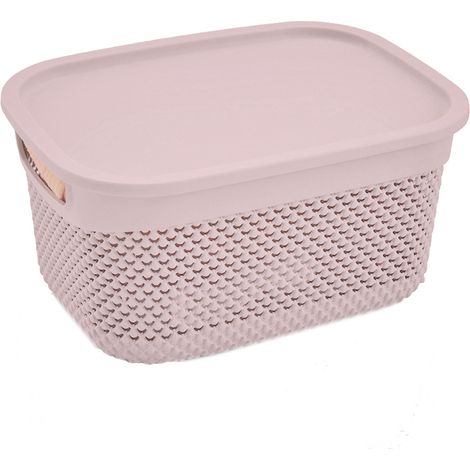 Cesta Mediana Rectangular con Tapa 6,6 Litros 7house
