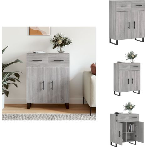 Buffet sonoma gris 69,5x34x90 cm bois d'ingénierie - Buffet Design Moderne - Buffet Gris - Buffet Rangement - Armoire Murale - Commode (1/5)