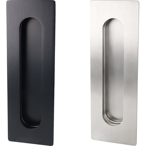 Edelstahl Schiebetürmuschel 180x60mm - Griffmuschel Türgriff Schwarz gebürstet (1/5)