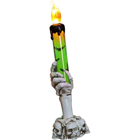 Lampes bougies d'Halloween, lampes chandelier, décorations d'Halloween, lampes mains de crâne, lampes mains de fantôme d'Halloween, ornements créatifs, lampes mains de fantôme vertes (1/5)