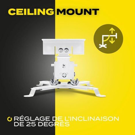 Overmax Ceiling Mount Support De Projecteur Jusqu'À 20 Kg, Longueur Réglable, Réglage Angulaire De 25 Degrés, En Acier, Montage Mu (1/5)