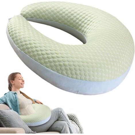 QORVA-Coussin ergonomique en tricot - Repose-bras multifonction pour travaux manuels, lecture/jeu, rembourrage en micro-perles, housse lavable, pour canapé et lit (1/5)
