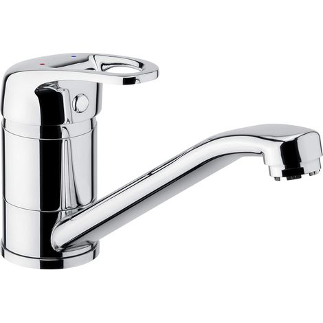 Cornat TAV52 Tavira Robinet mitigeur monocommande en laiton chrome avec bec pivotant a 360 et robinet de cuisine (1/3)