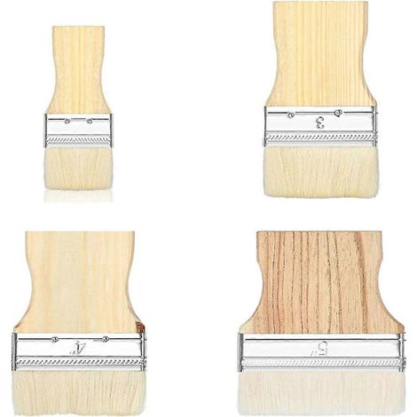 Ensemble de 4 pinceaux plats, pinceau large, grand pinceau à peinture -- (1/5)
