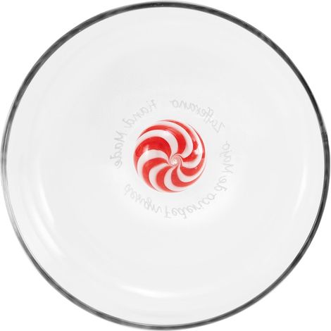 Bilia Set 4 Bicchieri Tumbler Serie Candy Rosso in Vetro Borosilicato Soffiato a Mano con Sfera Decorativa Interna a Righe Colorate 4X Tumbler
