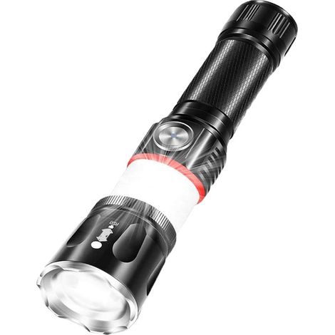 de travail pour télescope multifonctionnel à lampe de poche lumineuse à double usage T6 + COB multifonctionnel en alliage d'aluminium camping en plein air zoom lampe de poche LED rechargeable(pile non (1/5)