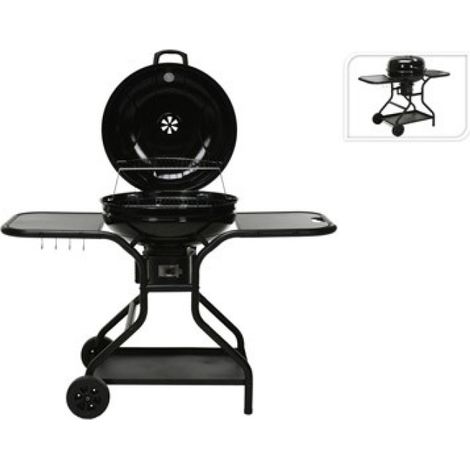 BARBACOA CARBON REDONDA CON ALAS Y TAPA