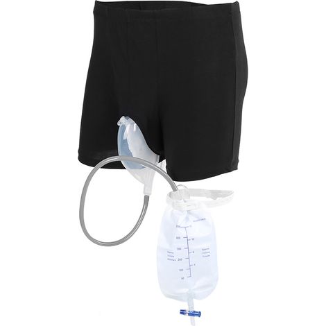Urinoir de jambe réutilisable pour homme, entonnoir à urine en silicone, collecteur d'urine avec cathéter (1/5)