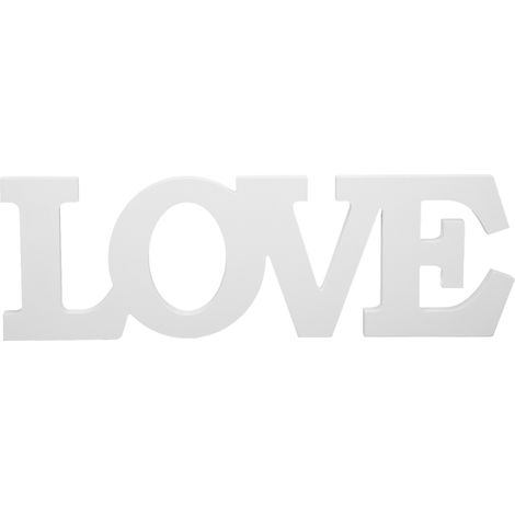 Pancarte en bois "Love" blanche - Décoration murale lettres en bois élégante pour mariage fête ornement (1/5)