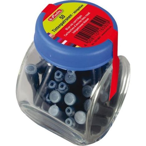 Cartuchos de tinta en un frasco de 50 unidades.