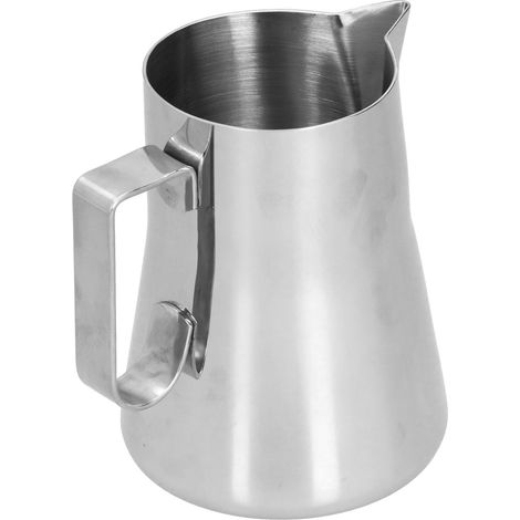 Mousseur à lait en acier inoxydable, pratique, unique, esthétique et élégant, cafetière, verseuse annulaire, 600 ml, acier inoxydable (1/5)