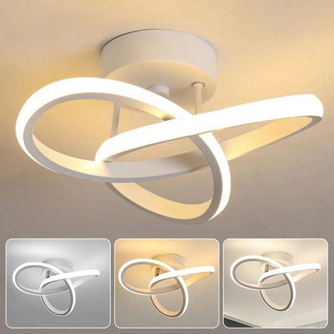 Plafonnier LED Moderne, 20W Luminaire Plafonnier LED Dimmable 3000K-6000K, Plafonnier blanc pour cuisine, chambre, couloir, balcon (1/5)