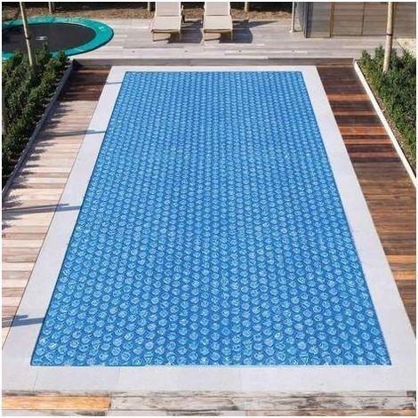 Rechteckige Poolabdeckung mit den Maßen 220 x 150 cm, geeignet für Aufstellpools, staubdicht für aufblasbare Pools, Solar-Blasenabdeckung für aufblasbare Familienpools und Planschbecken. (1/5)