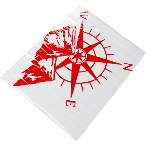 Autocollant Décoratif Lunette Arrière Voiture Montagne Boussole Adhésif Fort Tenue Couleur Résistante Décalcomanie Universelle Rouge 60x45cm (1/5)