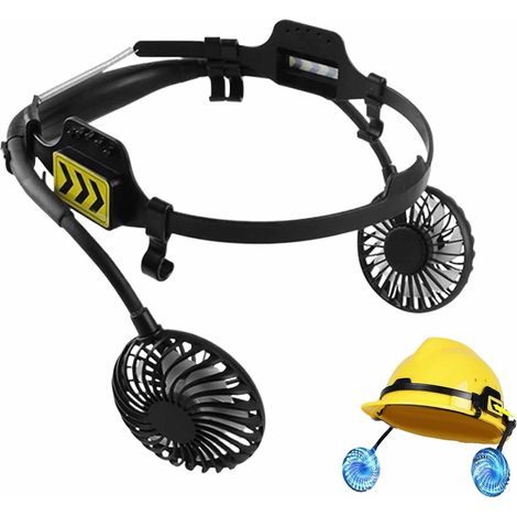 Ventilateur de casque externe avec 3 niveaux - Casque de sécurité avec veilleuse pour les environnements de travail en extérieur