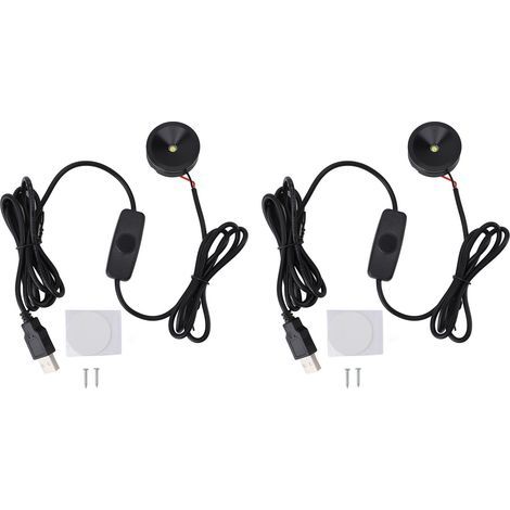 Lot de 2 spots LED professionnels 5V USB à intensité variable, petits spots pour vitrines, boîtes à bijoux, entrées, armoires, lumière chaude (1/5)