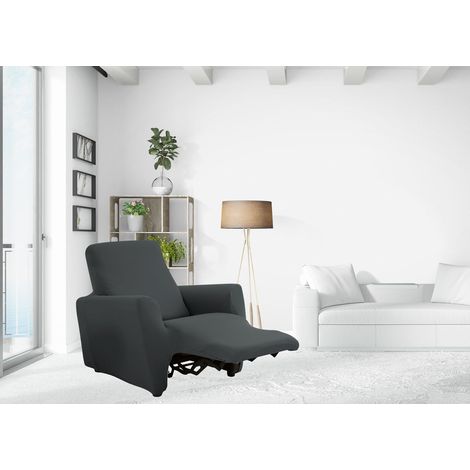 Copripoltrona Reclinabile Elasticizzato Antimacchia Magic Tinta Unita Grigio Stone Poltrona Relax Idrorepellente (1/4)