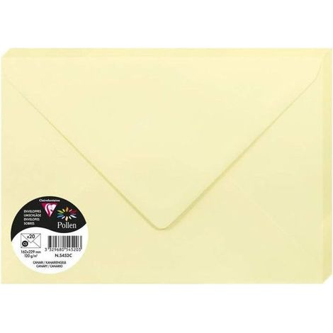 Enveloppe - CLAIREFONTAINE - Pollen - 120g - 162x229 mm - Jaune (1/2)