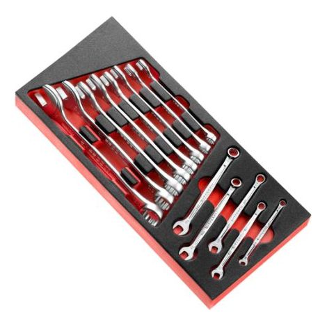 Facom – Jeu de clés mixtes 13 pièces – Hexagone de manœuvre 1/4 – Pour vis et boulons jusqu'à 15/16 pouce – Conforme VDE 1000V