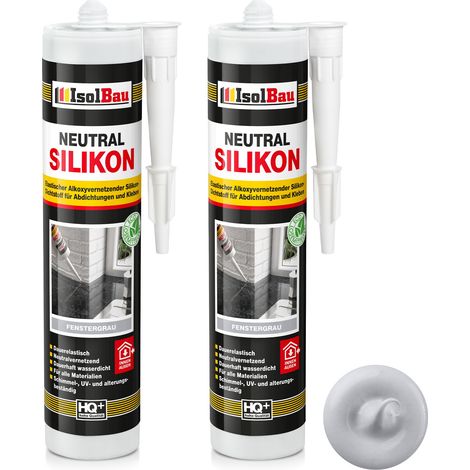 IsolBau Neutral Silicone Gris Claro Neutralsilikon 2 x 300ml (1/5)