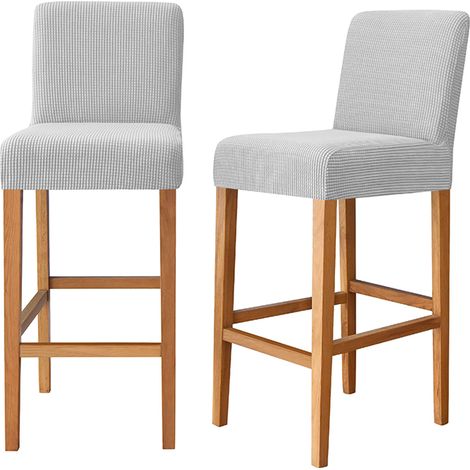 Fodera per sgabello da bar in jacquard grigio chiaro