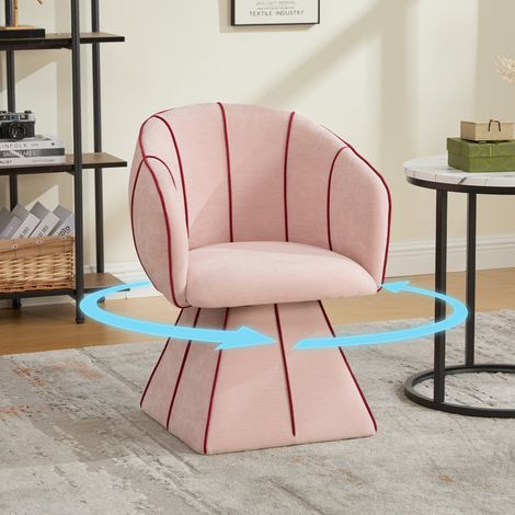Drehstuhl 56x54x74,5 cm Rosa, ergonomische hohe Rückenlehne, Chenille, MEUBLIV (1/5)