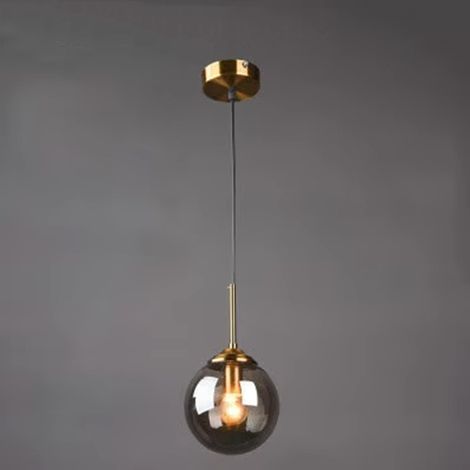 Lustre moderne en métal de luxe nordique créatif transparent/fumé gris/ambre boule de verre lampe suspendue cluster e 27 îlot de cuisine salon salle (1/5)