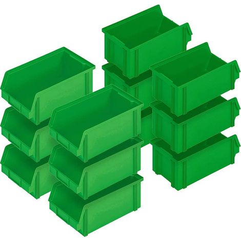 BRB Lot de 12 boîtes de présentation « Classic » FB 3Z - Dimensions : 350/300 x 200 x 145 mm - Capacité : 8,7 l - Vert