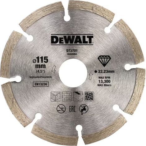 Dewalt DT3701-QZ High Performance Diamond Cutting Disc Segmented 115mm X22.23mm