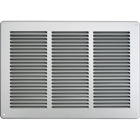 Grille ventilation métal 340x240mm avec moustiquaire - Couleur inox