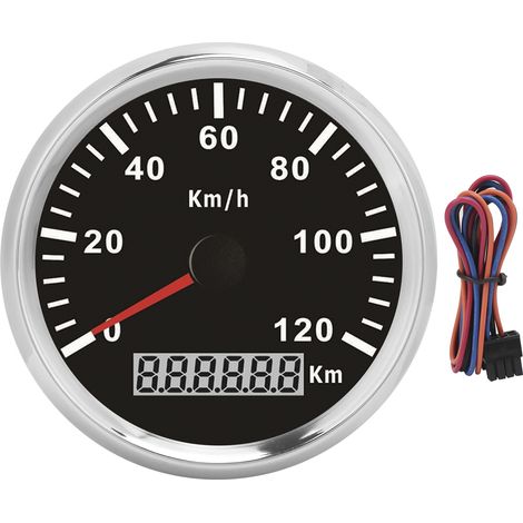 Compteur de vitesse automobile 3-3/8 pouces 0-120 KM/H avec Signal d'impulsion GPS 9-32VDC pour bateau Yacht moto (1/5)