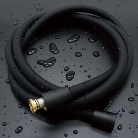 Flexible de Douche Universel (G1/2 Pouces, 2m), Tuyau de Douche en Silicone Ultra-Doux, Tuyau Douche Anti-Torsion et Anti-Pliure, Noir