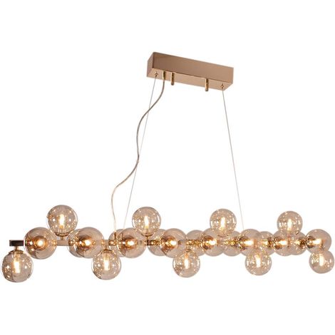 Suspension By Rydens Splendor laiton ambre 25xG9 140cm (1/4)