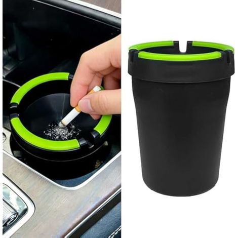 Cendrier de voiture avec couvercle, anti-odeurs phosphorescent, mini cendrier sans fumée universel portable pour l'intérieur de la voiture, tasse à cigarettes pour voitures, camions, SUV (1/5)