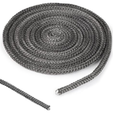 1 cordon d'étanchéité de poêle de 8 mm x 2,5 m, avec gants, résistant au feu, pour porte de cheminée, fumoir, barbecue, isolation des tuyaux et poêle à granulés