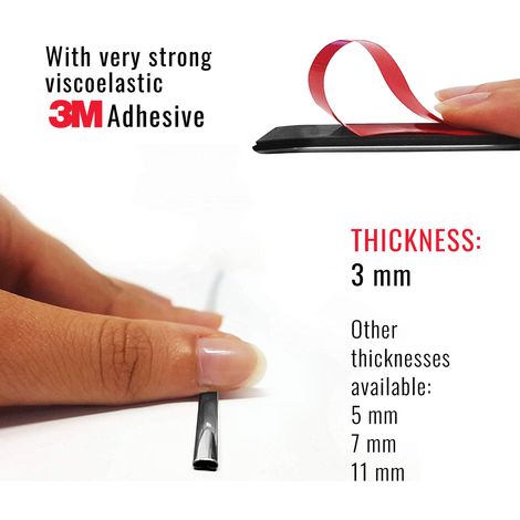 Profilo Cromato Adesivo - Dimensione: 3 MM X 3 MT