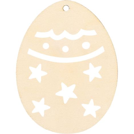 Ornement En Bois - Diamètre 8 Cm - Pour Décoration De Pâques Et Du Printemps - Non Peint - À Personnaliser - 1 Pièce (1/2)