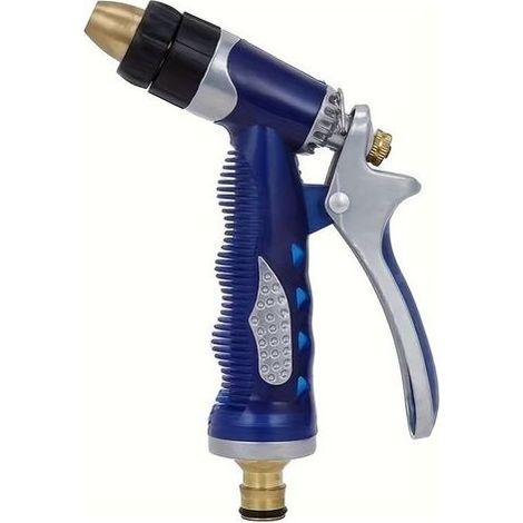 Pistolet d'arrosage haute pression en laiton, buse réglable, poignée ergonomique, pour nettoyage jardin, pelouse, voiture et allées (1/4)