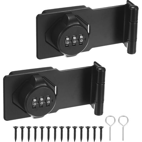 Serrure à Combinaison Sans Clé, 3.5" Serrure à Loquet Mécanique à Bouton Tournant en Alliage de Zinc avec Mot de Passe, Loquet à 90 Degrés pour Cabinet/Armoire/Garage [Blanc]