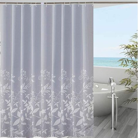 Voilure de douche imperméable, en PEVA anti-moisissure, avec des anneaux et motif de forêt d'érables, 180cm200cm (1/5)