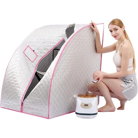 Kit de sauna portatif Salle de sauna d'intérieur appropriée infrarouge portative portative à distance d'une personne for la famille Tente de sauna personnelle pour spa à domicile ( Color : Silver , Si